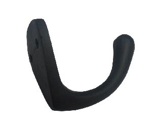 Matte black cast iron single coat hook