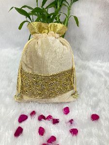 Golden Velvet Potli Bag