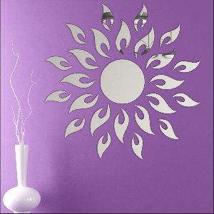 Sun with Extra Flame Silver Wall Sticker