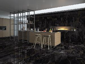 800 X 1600mm Elegance Black Glossy Tiles