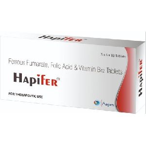 HAPIFER Ferrous Fumarate, Folic Acid &amp;amp; Vitamin B12 Tablets