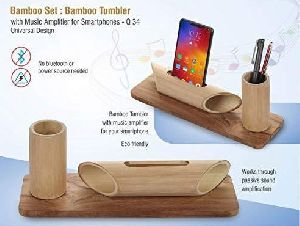 Bamboo Speaker With Tumbler