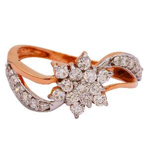 Beautiful Rose Gold Flower Diamond Ring