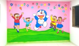 play school wall painting picture artist