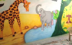 Beautiful School Wall Painting Artist