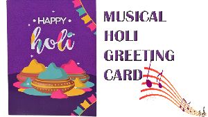 HAPPY Holi Musical Singing Voice Greeting Card, Musical Record Able Customised