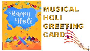 indian musical voice singing happy holi greeting card
