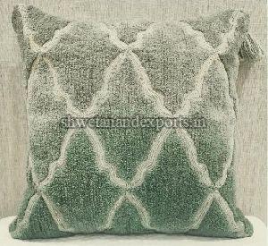 Cotton Casement Green Cushion Cover