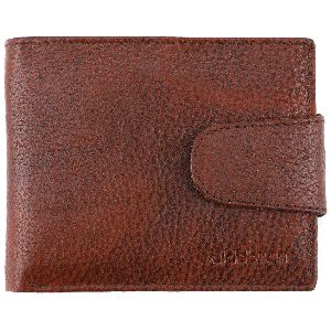 Aldebran Genuine Leather Bi-fold Wallet with Snap Button Closure