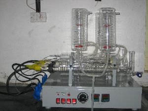 Composite Double Distiller Quartz Boiler & Glass Condenser 8 to 10 LPH with 4 Heaters and 4 Condensers
