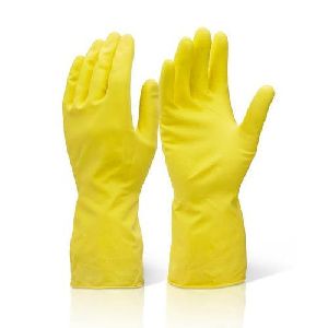 Plain Rubber Household Gloves, Technics : Machine Made