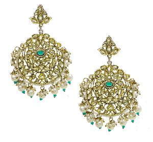 Ethnic Party Wear Gold Plated Earrings For Women And Girls