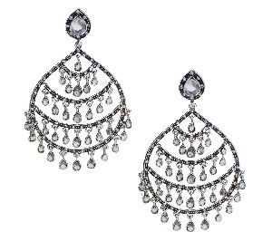 Ethnic Party Wear Silver Plated Oxidized Earrings For Women And Girls ( Silver)