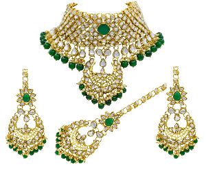 Kundan Wedding Bridal Necklace Jewellery Set with Earrings for Girls/Women