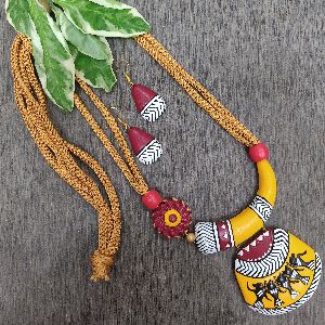 Beautiful Warli Painted Terracotta Jewellery