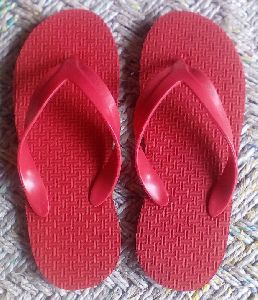 Ladies Red Rubber Slippers