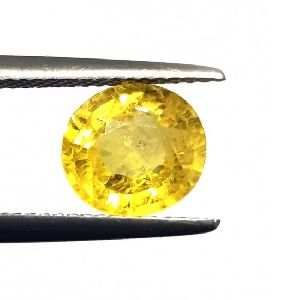 2.60Ct Natural Certified Round Yellow Sapphire Clean Transparent Premium Quality