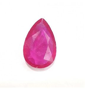 3.10ct 3.25 Ratti Natural Certified Pear Ruby Clean Transparent Quality