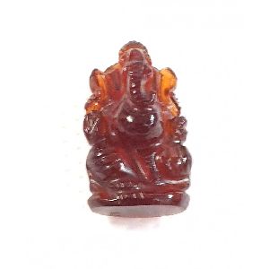 34ct Natural Certified Rarest Hessonite Garnet Gomed Ganesha Carving