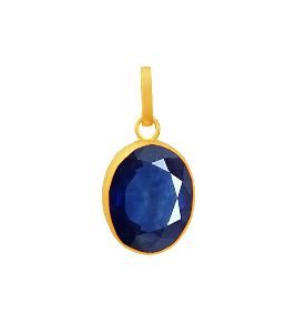 4.40ct Sterling Silver With Certified Blue Sapphire Oval Gemstone Pendant