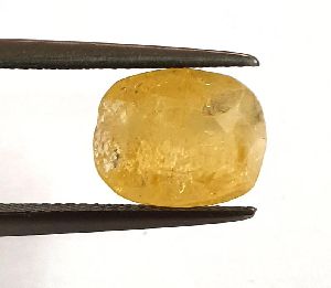6.32ct Natural Certified Ceylon Yellow Sapphire Pukhraj Loose Gemstone