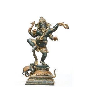 19 X 8 Inch Bronze Ganesh Dancing Statue
