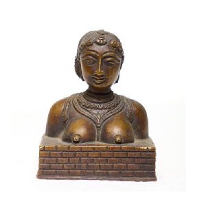 4 X 3 Inch Bronze Parvati Head Statue