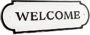 Cast Iron Welcome Sign Plate