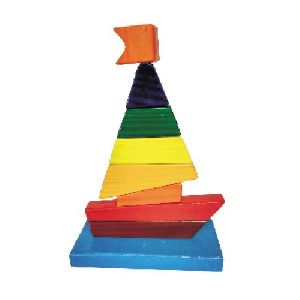 Wooden Boat Block Puzzle Toy