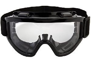 Motorbike ATV / Dirt Bike Racing Adult Transparent Goggles With Adjustable Strap - Black