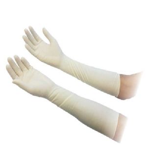 Elbow Length Latex Examination gloves White Colour