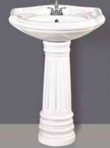 Rajwadi Plain Pedestal Wash Basin, Size : 22x16 Inch