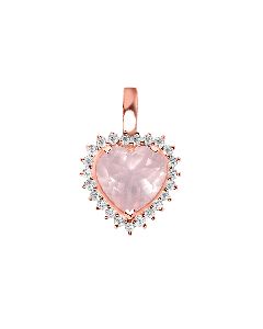Natural Certified Rose Quartz Gemstone Heart Shaped Pendant