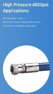 Extra High Pressure smooth bore PFA or ETFE core (FDA compliant) with aramid fiber and 304SS wire over-braid, outer cover of abrasion resistant H