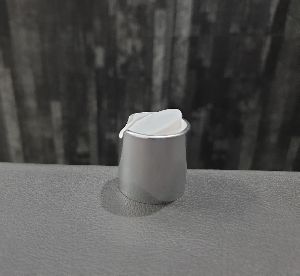 Disc Top Cap White with Silver