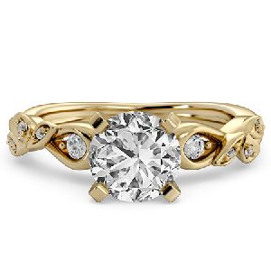 Moissanite Floral Engagement Ring