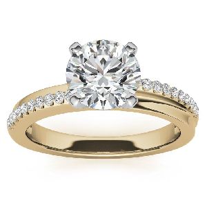 Round Moissanite Bypass Engagement Ring