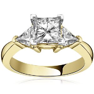 Triangle Moissanite Engagement Ring