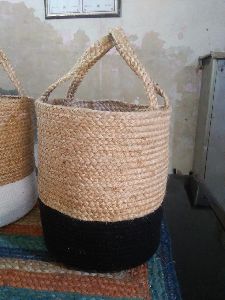 Jute Basket with Cotton Base