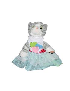 Pawzone White Lovely Hearts Frock for Kitty