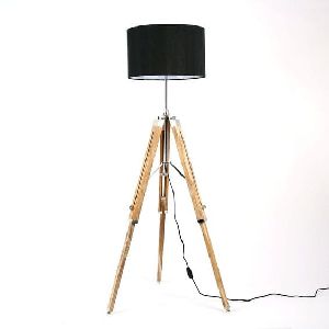 floor lamp with wooden tripod