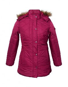 Polyester Hooded Ladies Pink Winter Jacket, Size: Large at Rs 800/piece in  Ludhiana