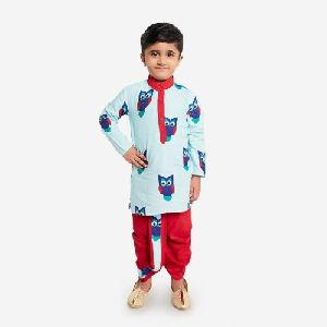 Boys Printed Kurta with Dhoti