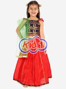 Kids Frill Sleeves Lehenga Choli Set