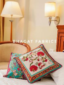 Green Gulmohar Cushion Cover