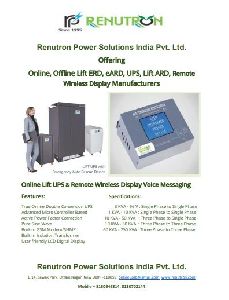 Lift UPS  Lift Inverter : Renutron Power Solutions India Pvt Ltd