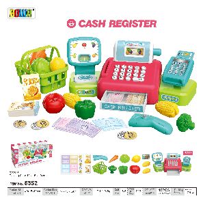 Children Play House Supermarket Cash Register with Microphone Sound Light Computer Function