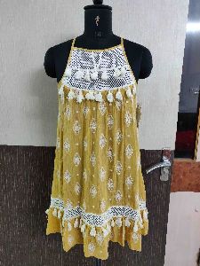Viscose Crepe Embroidery Dress