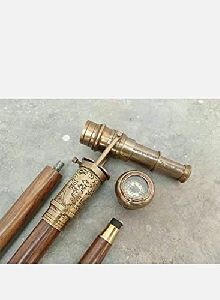 Antique Brass Telescopic Handle Walking Stick