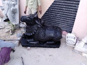 Black Nandi Marble Statue